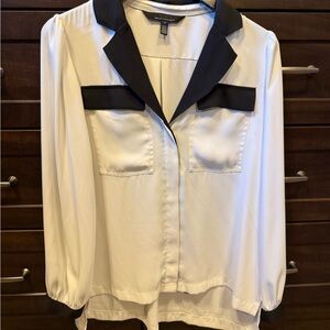 White House Black Market Elegant White and Black Top